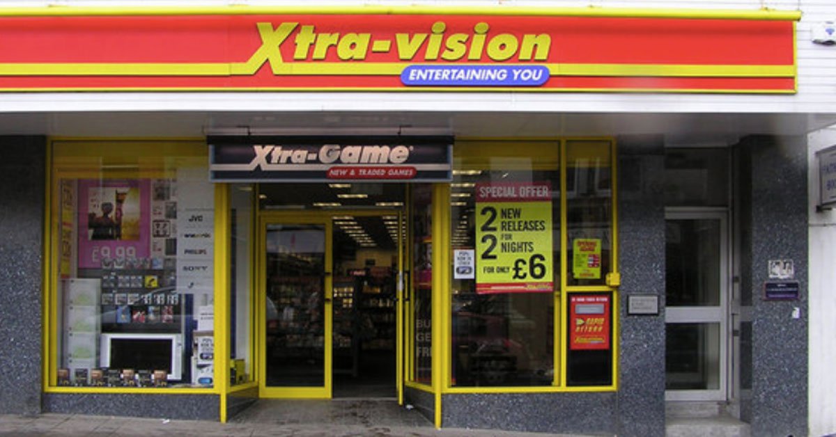 A photo of an old Xtra-Vision video store